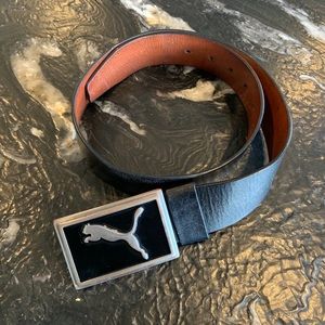 Puma black leather belt